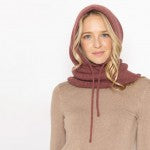 *Pre-Order* Solid Knit Drawstring Hoodie Scarf