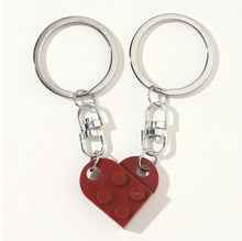 Load image into Gallery viewer, Building Block Keychain Heart
