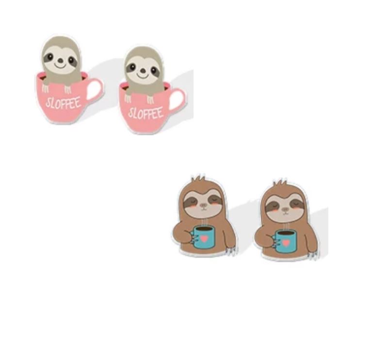 Acrylic Sloth Earrings