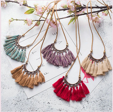 Load image into Gallery viewer, Boho Leather Tassel Necklaces
