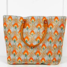 Load image into Gallery viewer, Peacock Feathers Beach Tote
