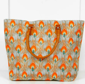 Peacock Feathers Beach Tote