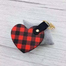 Load image into Gallery viewer, Heart Plaid Keychain
