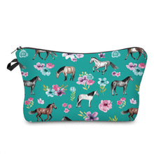 Load image into Gallery viewer, Pouch &amp; Mini Backpack Set - Horse Floral Teal
