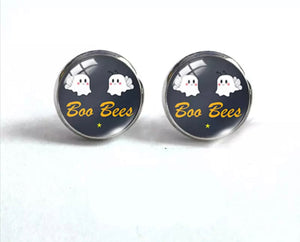 Glass Dome Round Studs - Boo Bees - Halloween