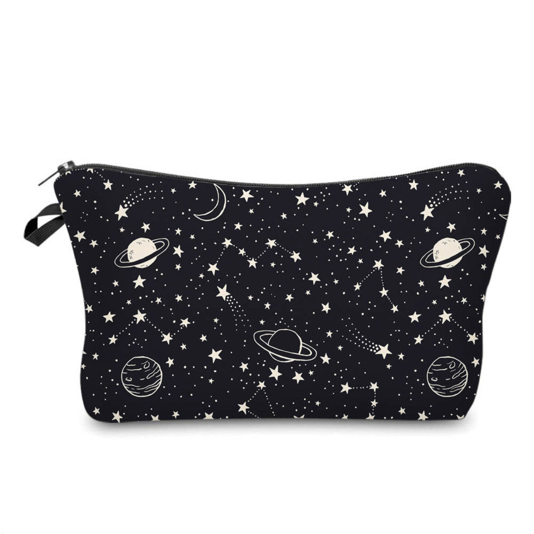 Pouch - Space, Black and White Planets