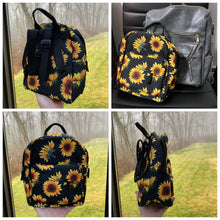 Load image into Gallery viewer, Mini Backpack - Sunflower Cow Wood
