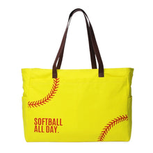 Load image into Gallery viewer, Softball Canvas Tote - All Day
