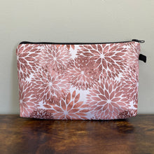Load image into Gallery viewer, Pouch - Floral, White Rose Gold Dahlia
