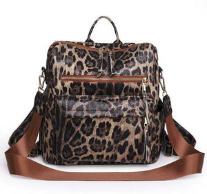 The Brooke Backpack - Darker Brown Leopard