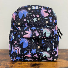 Load image into Gallery viewer, Mini Backpack - Unicorn Doodles on Black
