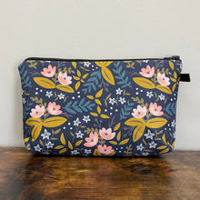 Load image into Gallery viewer, Pouch - Floral Charcoal Mustard Pink
