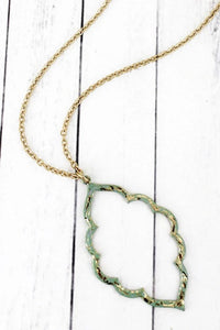 GOLDTONE AND PATINA MOROCCAN NECKLACE